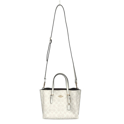 【中古品】【レディース】 COACH コーチ MOLLIE TOTE 25 IN SIGNATURE CANVAS C4250 モリートート ショルダーバッグ ハンドバッグ 鞄 180-261014-rs-04-fur カラー：ホワイト/ベージュ 万代Net店