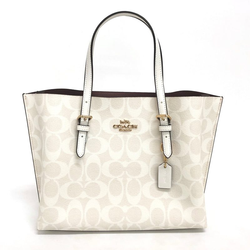 【中古品】【レディース】 COACH コーチ MOLLIE TOTE 25 IN SIGNATURE CANVAS C4250 モリートート ショルダーバッグ ハンドバッグ 鞄 180-261014-rs-04-fur カラー：ホワイト/ベージュ 万代Net店