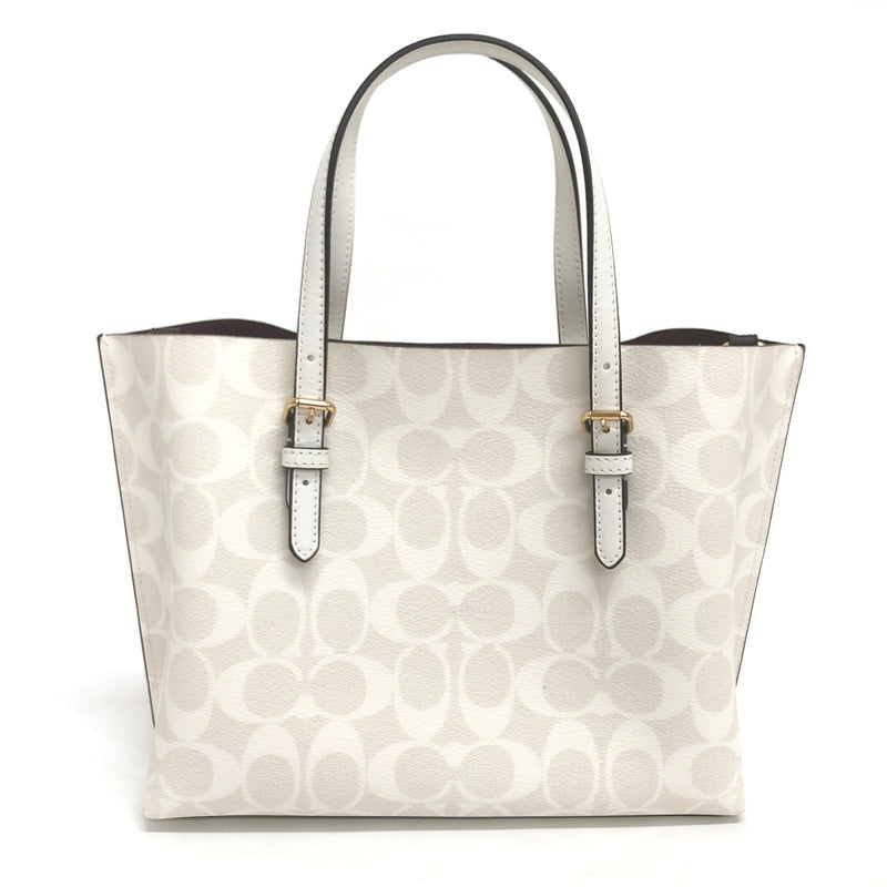 【中古品】【レディース】 COACH コーチ MOLLIE TOTE 25 IN SIGNATURE CANVAS C4250 モリートート ショルダーバッグ ハンドバッグ 鞄 180-261014-rs-04-fur カラー：ホワイト/ベージュ 万代Net店
