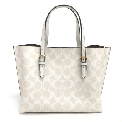 【中古品】【レディース】 COACH コーチ MOLLIE TOTE 25 IN SIGNATURE CANVAS C4250 モリートート ショルダーバッグ ハンドバッグ 鞄 180-261014-rs-04-fur カラー：ホワイト/ベージュ 万代Net店