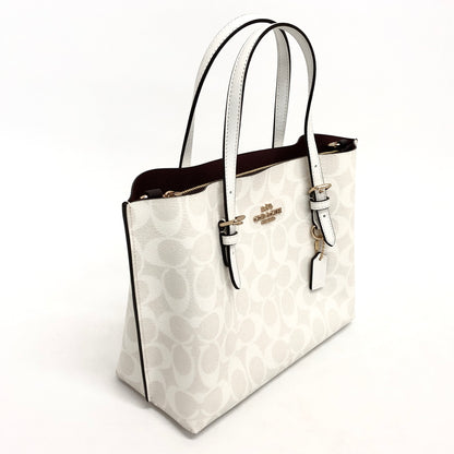 【中古品】【レディース】 COACH コーチ MOLLIE TOTE 25 IN SIGNATURE CANVAS C4250 モリートート ショルダーバッグ ハンドバッグ 鞄 180-261014-rs-04-fur カラー：ホワイト/ベージュ 万代Net店