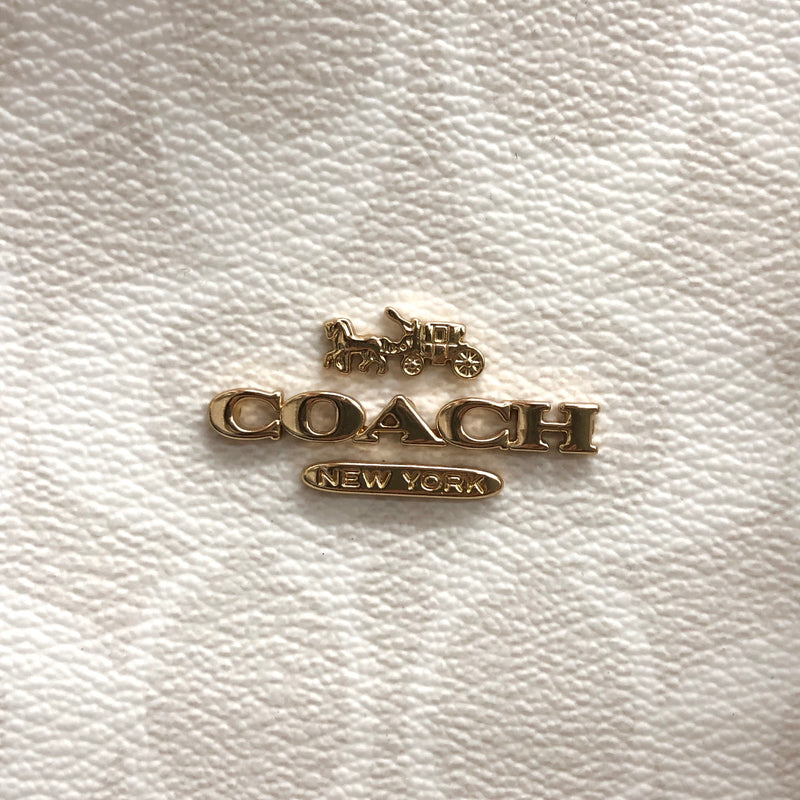 【中古品】【レディース】 COACH コーチ MOLLIE TOTE 25 IN SIGNATURE CANVAS C4250 モリートート ショルダーバッグ ハンドバッグ 鞄 180-261014-rs-04-fur カラー：ホワイト/ベージュ 万代Net店
