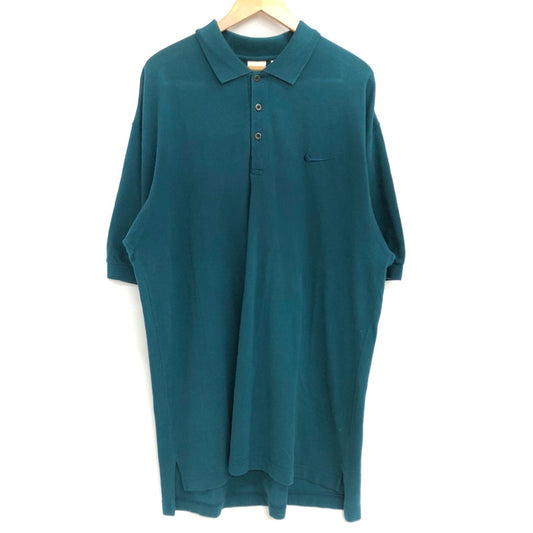 【中古品】【メンズ】 NIKE ナイキ 90S S/S LOGO POLOSHIRT 半袖 ポロシャツ トップス ペルー製 古着 ヴィンテージ 146-260501-rs-05-fur サイズ：M カラー：ブルーグリーン系 万代Net店