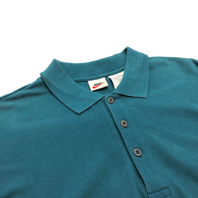 【中古品】【メンズ】 NIKE ナイキ 90S S/S LOGO POLOSHIRT 半袖 ポロシャツ トップス ペルー製 古着 ヴィンテージ 146-260501-rs-05-fur サイズ：M カラー：ブルーグリーン系 万代Net店