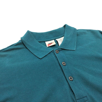 【中古品】【メンズ】 NIKE ナイキ 90S S/S LOGO POLOSHIRT 半袖 ポロシャツ トップス ペルー製 古着 ヴィンテージ 146-260501-rs-05-fur サイズ：M カラー：ブルーグリーン系 万代Net店