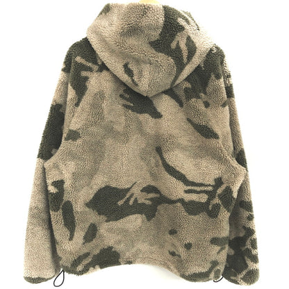 【現状渡し品】【メンズ】 ESSENTIALS エッセンシャルズ Polar Fleece Half Zip Hoodie Camo ハーフジップ プルオーバー フリースパーカー ジャケット 迷彩 142-251125-rs-04-fur サイズ：M カラー：カーキ系・カモフラージュ 万代Net店