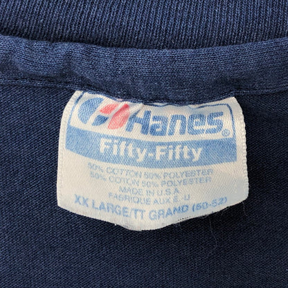 【現状渡し品】【メンズ】 Hanes ヘインズ 80S FIRE DEPT. S/S TEE プリント Tシャツ 半袖 トップス 古着 ヴィンテージ 146-260501-rs-07-fur サイズ：XXL(50-52) カラー：ネイビー 万代Net店