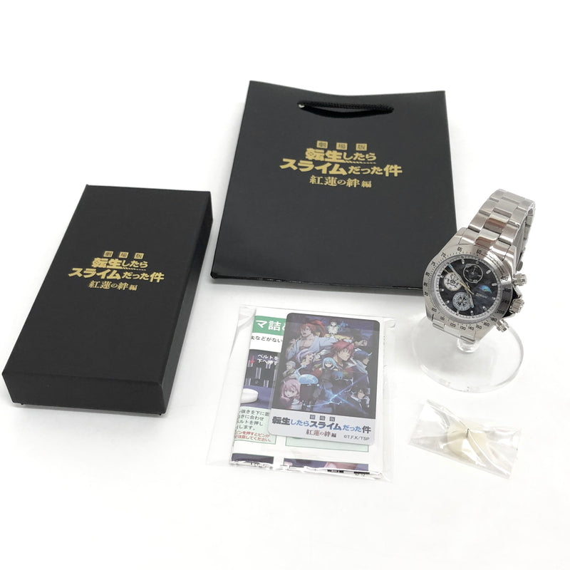 【中古美品】【メンズ/レディース】 劇場版 転生したらスライムだった件 紅蓮の絆編 サン&ムーン付きクロノグラフ腕時計 リムル シルエット 197-261015-rs-01-fur カラー：シルバー 万代Net店