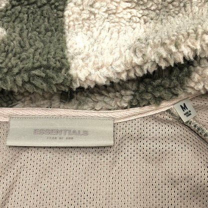 【現状渡し品】【メンズ】 ESSENTIALS エッセンシャルズ Polar Fleece Half Zip Hoodie Camo ハーフジップ プルオーバー フリースパーカー ジャケット 迷彩 142-251125-rs-04-fur サイズ：M カラー：カーキ系・カモフラージュ 万代Net店