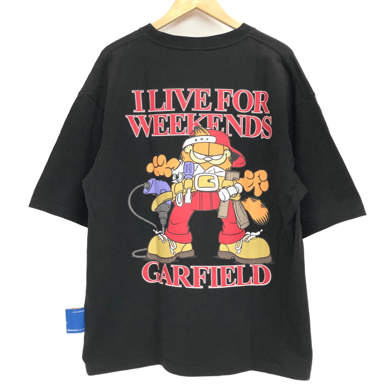 【中古品】【メンズ】 Sequence × CARFIELD シーケンス I LIVE FOR WEEKENDS PRINT S/S TEE プリント Tシャツ 半袖 トップス 142-260721-rs-03-fur サイズ：XL カラー：ブラック 万代Net店