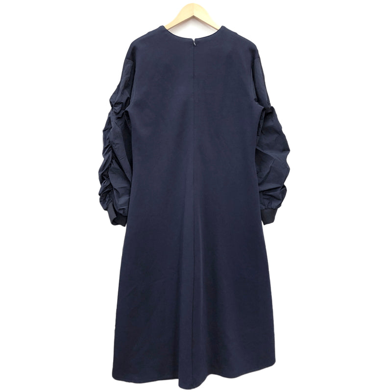 【中古品】【レディース】 Vin ヴァン ST-498 VIN NAVY ギャザースリーブボンディングワンピース スカート 168-260721-rs-06-fur サイズ：9号 カラー：ネイビー 万代Net店