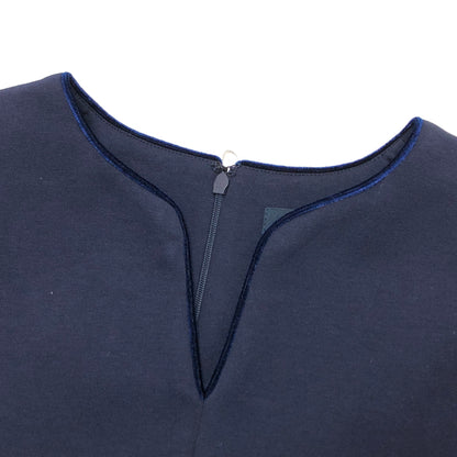 【中古品】【レディース】 Vin ヴァン ST-498 VIN NAVY ギャザースリーブボンディングワンピース スカート 168-260721-rs-06-fur サイズ：9号 カラー：ネイビー 万代Net店