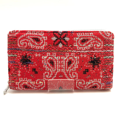 【中古品】【メンズ/レディース】 COOHEM コーヘン KNIT TWEED LIFE WALLET 41-170-010 ニットツウィード ウォレット 長財布 200-260721-rs-08-fur カラー：レッド 万代Net店