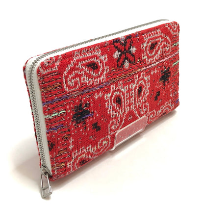 【中古品】【メンズ/レディース】 COOHEM コーヘン KNIT TWEED LIFE WALLET 41-170-010 ニットツウィード ウォレット 長財布 200-260721-rs-08-fur カラー：レッド 万代Net店