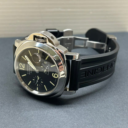 【中古品】【メンズ】 OFFICINE PANERAI オフィチーネパネライ PAM01090 T番 2017年製 ルミノール パワーリザーブ オートマティック アッチャイオ ウォッチ 腕時計 195-240602-ab-2-min カラー：シルバー/ブラック 万代Net店