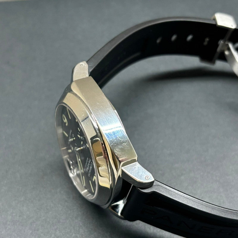 【中古品】【メンズ】 OFFICINE PANERAI オフィチーネパネライ PAM01090 T番 2017年製 ルミノール パワーリザーブ オートマティック アッチャイオ ウォッチ 腕時計 195-240602-ab-2-min カラー：シルバー/ブラック 万代Net店