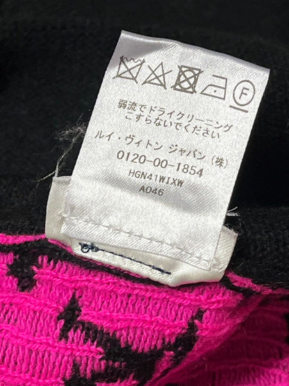【中古美品】【メンズ/レディース】 LOUIS VUITTON ルイ・ヴィトン ハーフアンドハーフ モノグラム ニット カシミヤ セーター ピンク 183-250724-AA-13-ich サイズ：L カラー：ブラック・ピンク 万代Net店