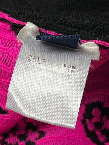 【中古美品】【メンズ/レディース】 LOUIS VUITTON ルイ・ヴィトン ハーフアンドハーフ モノグラム ニット カシミヤ セーター ピンク 183-250724-AA-13-ich サイズ：L カラー：ブラック・ピンク 万代Net店