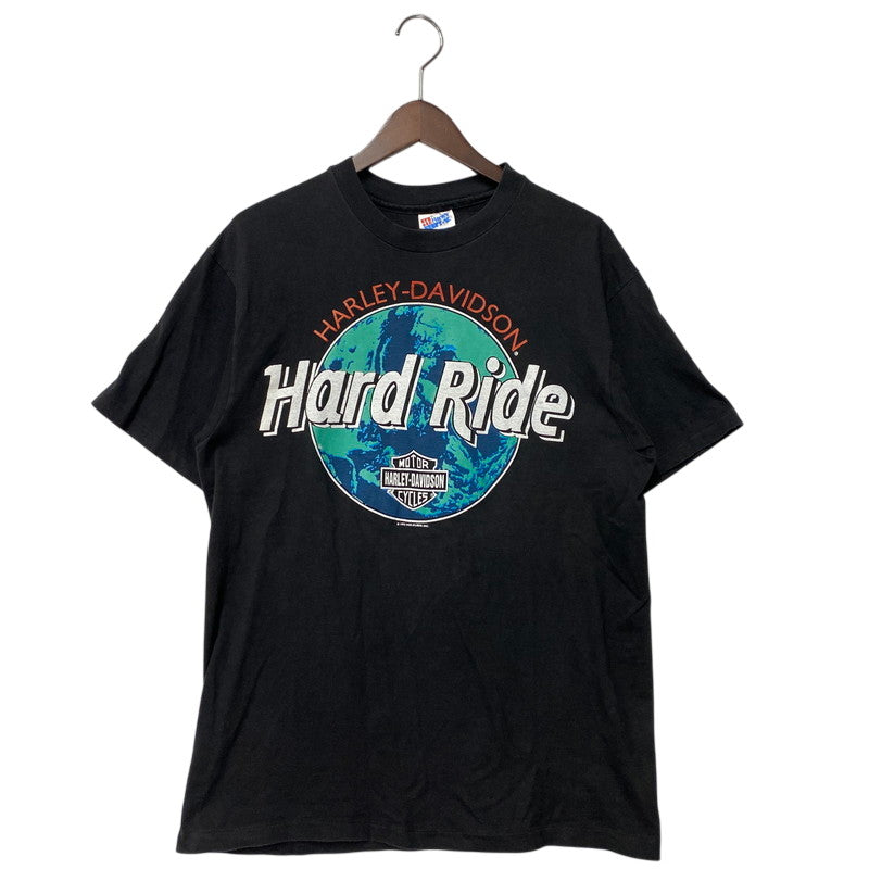 【中古品】【メンズ】 HANES ヘインズ 両シングル c1992 HARLEY-DAVIDSON HARD RIDE SS PRINT TEE ハーレーダビッドソン ハードライド ショートスリーブ プリント Tシャツ トップス 146-260319-kh-08-izu サイズ：M カラー：ブラック 万代Net店