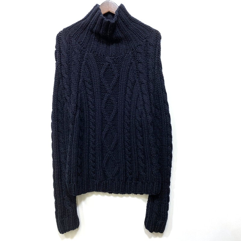 【中古品】【メンズ】 PRADA SPORT プラダ スポーツ TURTLE NECK WOOL CABLE KNIT タートル ネック ウール ケーブル ニット トップス 141-260906-kh-01-izu サイズ：50 カラー：ブラック 万代Net店