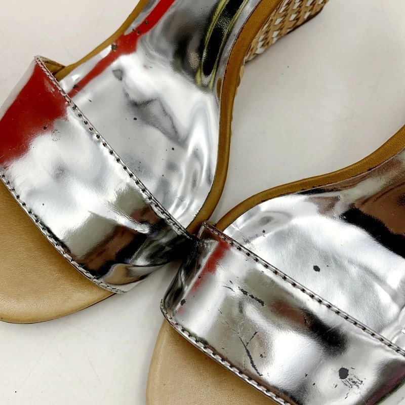 【中古品】【レディース】 COACH コーチ SHARRIN ITL MIRROR MET Q1904 サンダル シューズ 靴 183-230905-ay-18-izu サイズ：38 カラー：シルバー 万代Net店