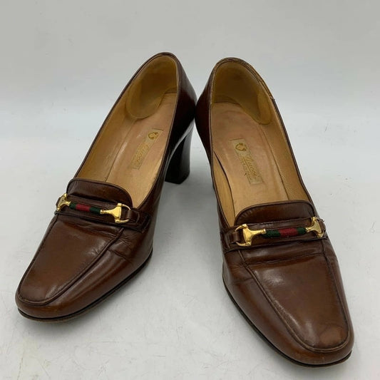 【中古品】【レディース】 GUCCI グッチ レザーパンプス 183-240201-mk-07-izu サイズ：35 1/2 カラー：ブラウン 万代Net店