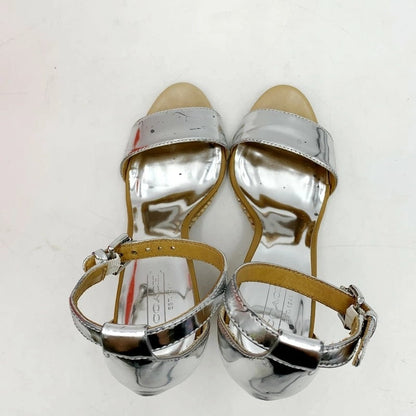 【中古品】【レディース】 COACH コーチ SHARRIN ITL MIRROR MET Q1904 サンダル シューズ 靴 183-230905-ay-18-izu サイズ：38 カラー：シルバー 万代Net店