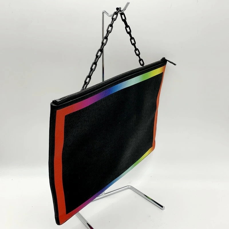 【中古品】【メンズ/レディース】 LOUIS VUITTON ルイ・ヴィトン M30347 クラッチバッグ タイガ ポシェット A4 セカンドバッグ レインボー 鞄 カバン 179-230424-ay-05-izu カラー：ブラック 万代Net店