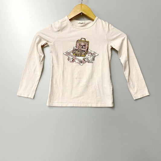 【中古品】【キッズ】 GUCCI グッチ ロンT 長袖Tシャツ カットソー トップス 173-230615-mk-10-izu サイズ：6 カラー：ピンク 万代Net店