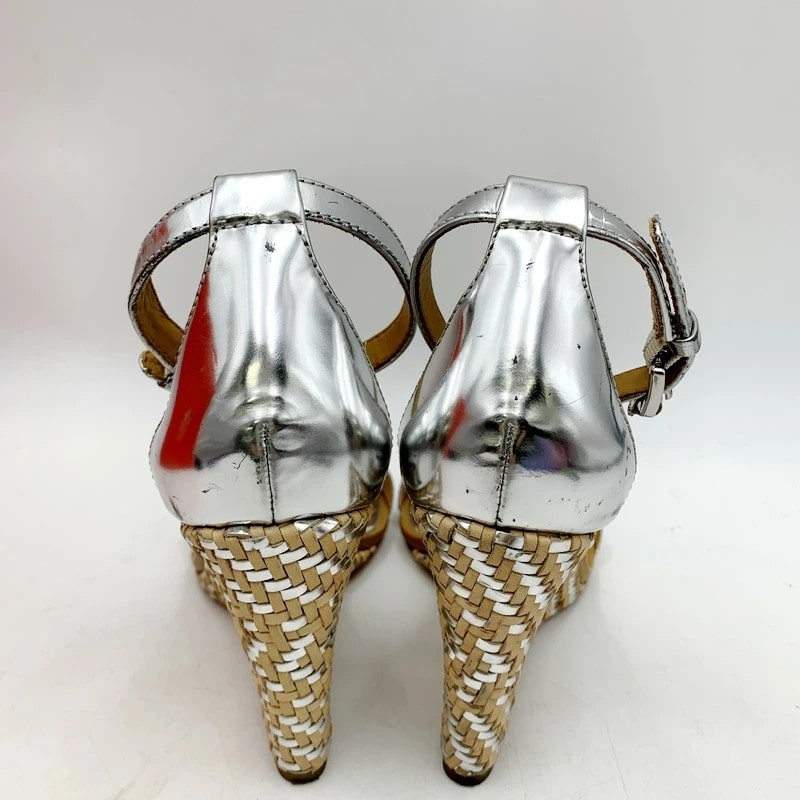 【中古品】【レディース】 COACH コーチ SHARRIN ITL MIRROR MET Q1904 サンダル シューズ 靴 183-230905-ay-18-izu サイズ：38 カラー：シルバー 万代Net店